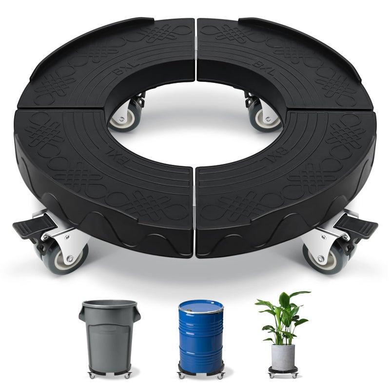 Nefish Trash Can Dolly Wheels 1519 Inch Adjustable Round Furniture Dolly with 4 Wheels Heavy Duty Drum Dollies 440lbs Tire Dollys Multi Functional Rolling Dolly Cart