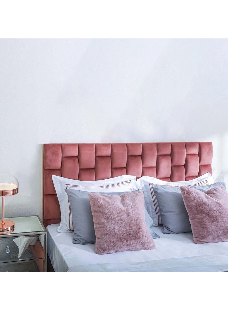 Karnak Estorn Upholstered Velvet Bed Frame Bedroom Furniture Super King - 200x200cm Pink - Image 2