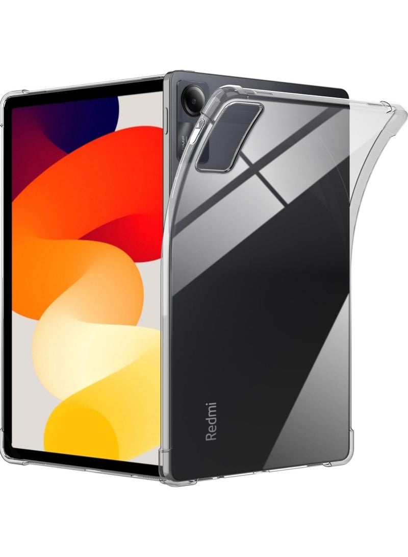 VKL TPU Case for Redmi Pad SE, Shockproof Case Flexible Silicone Case Anti Yellowing Case Transparent Slim-Fit Case Anti-Fingerprint Pad Anti-Scratch Silicone Cover for Redmi Pad SE Tablet Cover, Clear - Image 1