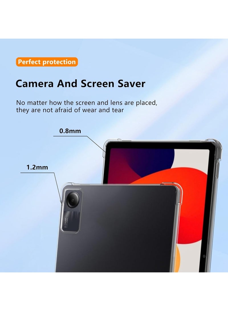 VKL TPU Case for Redmi Pad SE, Shockproof Case Flexible Silicone Case Anti Yellowing Case Transparent Slim-Fit Case Anti-Fingerprint Pad Anti-Scratch Silicone Cover for Redmi Pad SE Tablet Cover, Clear - Image 3