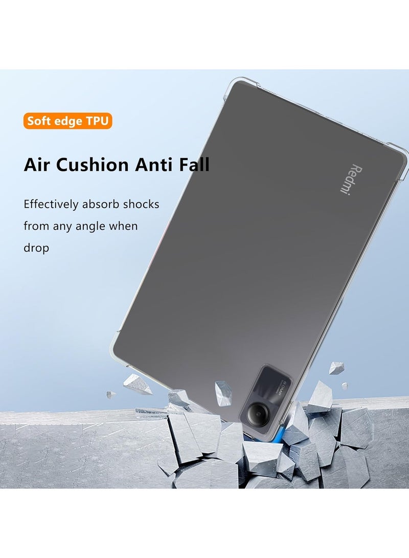 VKL TPU Case for Redmi Pad SE, Shockproof Case Flexible Silicone Case Anti Yellowing Case Transparent Slim-Fit Case Anti-Fingerprint Pad Anti-Scratch Silicone Cover for Redmi Pad SE Tablet Cover, Clear - Image 4