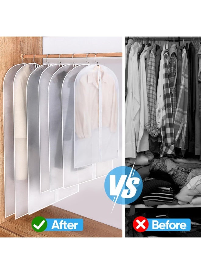 CityRiya-Long Garment Bags, 6 Packs 100cm Dress Bags for Gowns Long, Travel Suit Bag for Closet Storage, Dust Proof Garment Covers Dress Suit Bag for Hanging Clothes, Coats, Jackets, Robes - Image 5