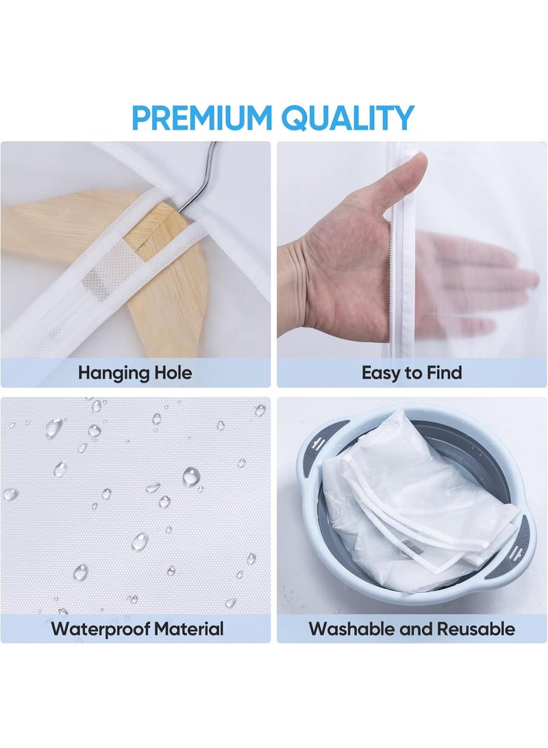CityRiya-Long Garment Bags, 6 Packs 100cm Dress Bags for Gowns Long, Travel Suit Bag for Closet Storage, Dust Proof Garment Covers Dress Suit Bag for Hanging Clothes, Coats, Jackets, Robes - Image 2