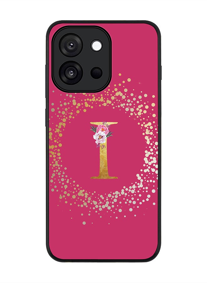 For OnePlus 13s / 13T Case,Slim fit Camera Protection, Shockproof Thin Phone cover  - Custom Monogram Floral - I ( Deep Pink )
