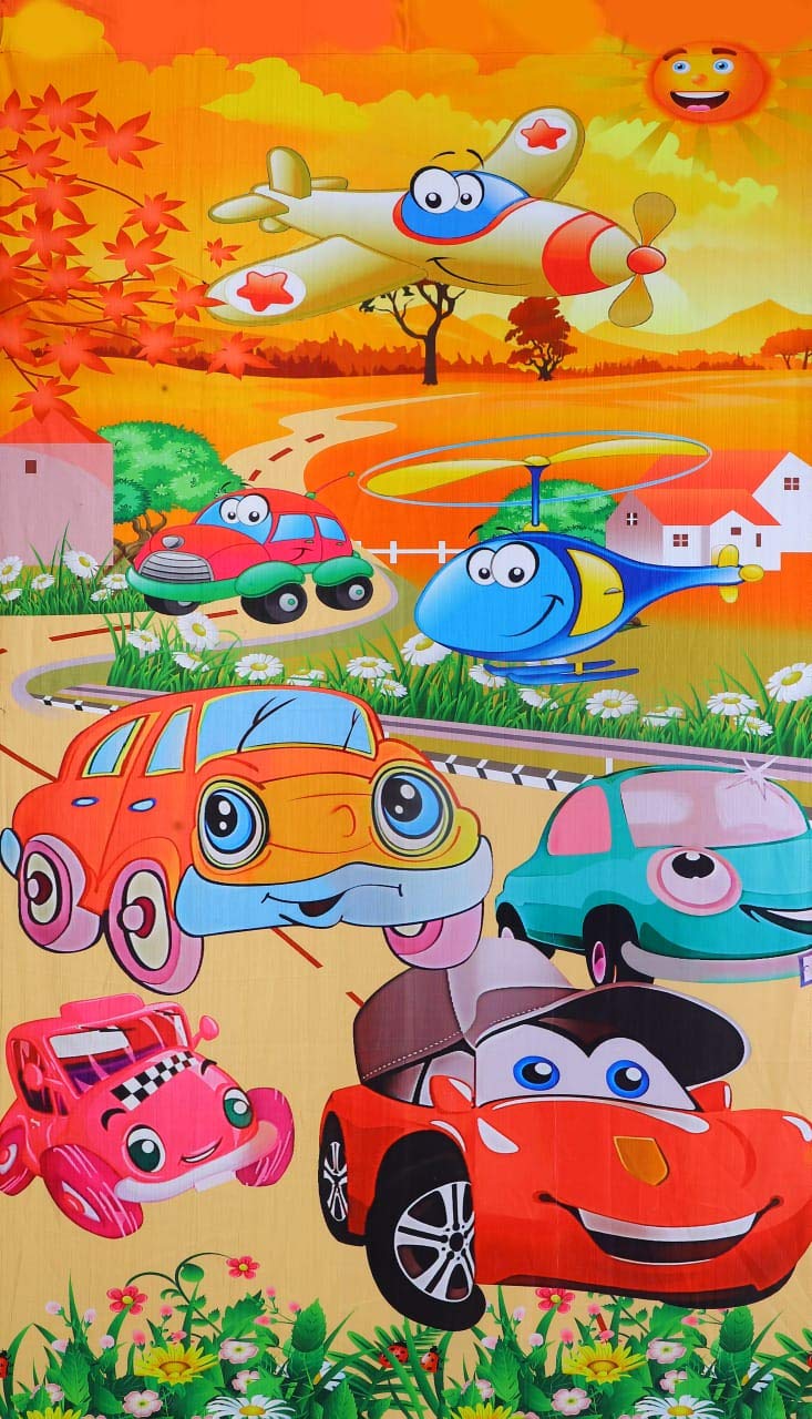 AMI CREATION Ami Creation Polyester 3D Digital Printed Car Curtains for Kids Room Living Room Set of 2 Multicolour Window 4 5 Feet - Image 2