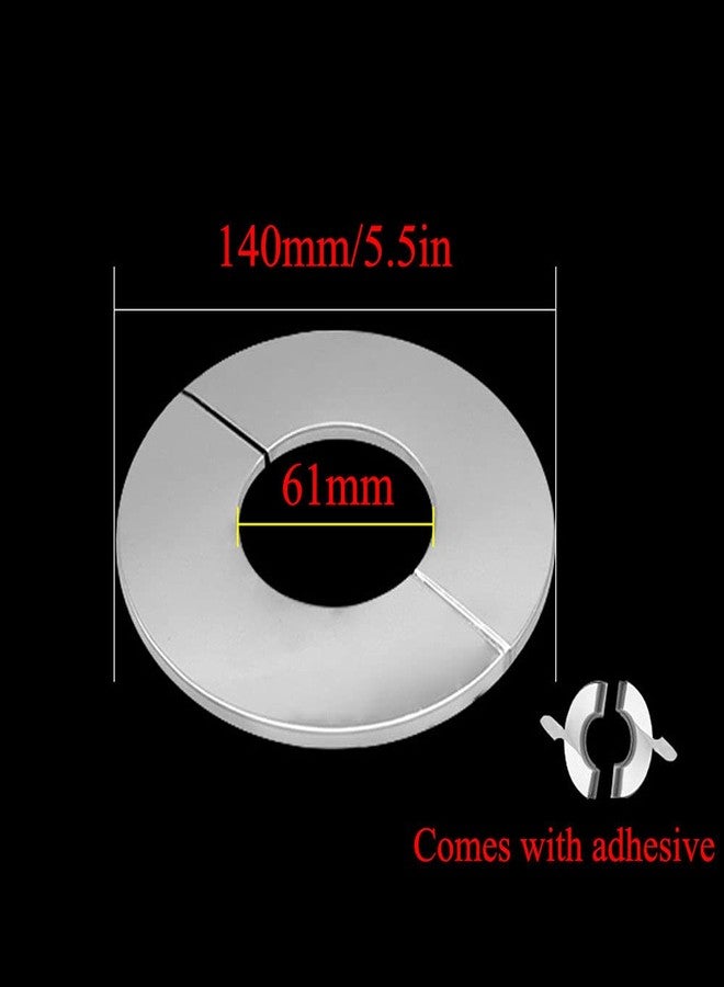 PZRT 2pcs Wall Split Flange, Stainless Steel Round Escutcheon Plate Wall-mounted Water Pipe Cover Accessories for 61mm Diameter Pipe - Image 2
