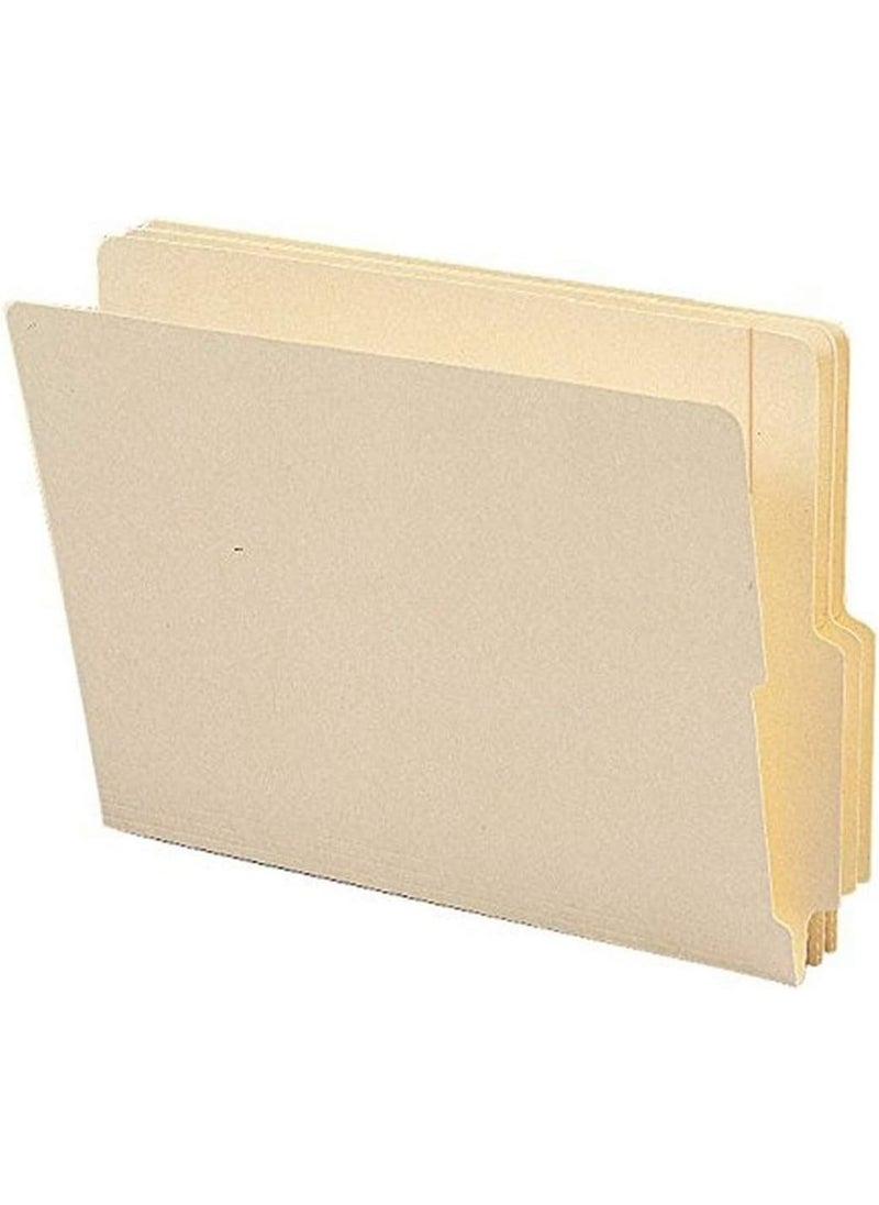 Smead Smead End Tab File Folder, Shelf-Master® Reinforced 4" High Tab 1-1/8" Up from Bottom, Letter Size, Manila, 100 per Box (24179) 