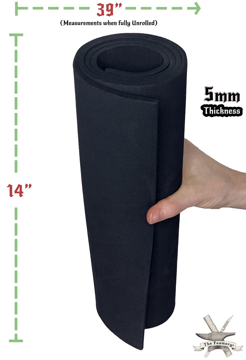 The Foamory Shape Retention EVA Cosplay Foam 5mm (1mm-10mm) 14x39 inch Black or White High Density EVA Foam Sheets. Premium 85 kg/m3 Heat Shape Material for DIY Convention or Halloween Costumes by The Foamory - Image 4