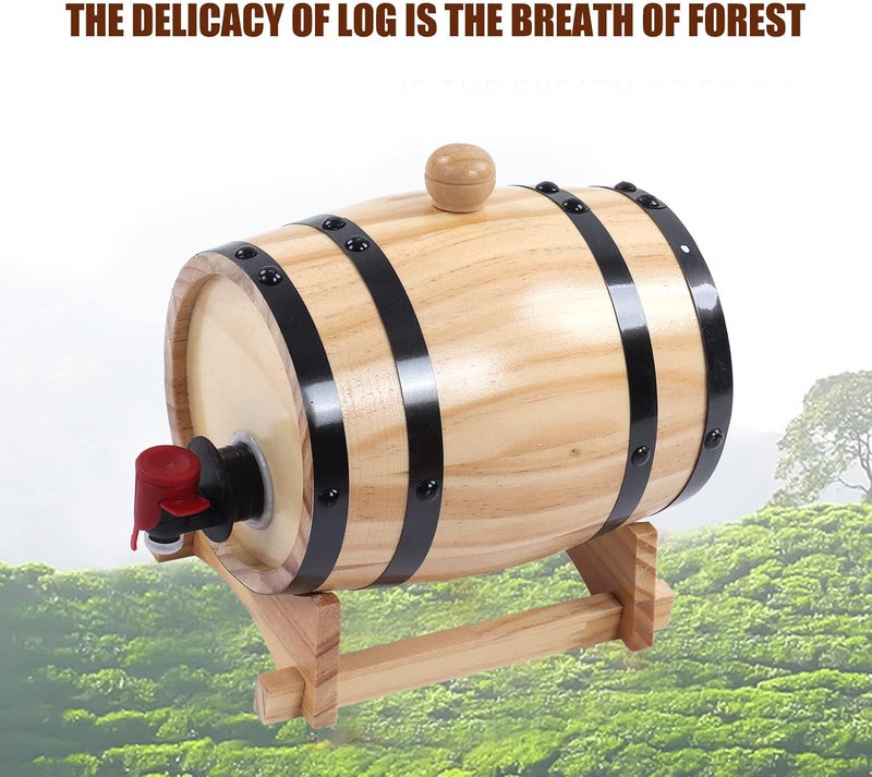 klarako Oak Aging Barrel, Durable Oak Barrels for Aging Whiskey, Wooden Whiskey Barrel Wine Barrel, Whiskey Aging Barrel Good Sealing Age Your Own Whiskey, for Beer Wine Bourbon Rum (5L) - Image 3