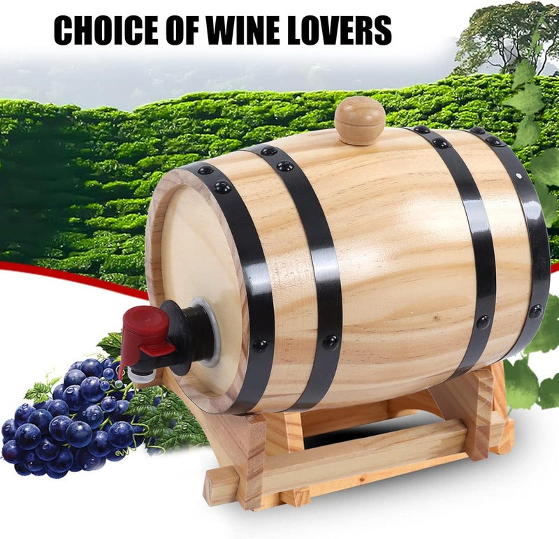 klarako Oak Aging Barrel, Durable Oak Barrels for Aging Whiskey, Wooden Whiskey Barrel Wine Barrel, Whiskey Aging Barrel Good Sealing Age Your Own Whiskey, for Beer Wine Bourbon Rum (5L) - Image 2