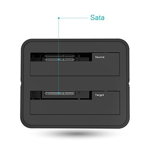 WAVLINK USB 3.0 and USB C to SATA Dual-Bay External Hard Drive Docking Station for 2.5/3.5 Inch HDD/SSD with UASP (6Gbps), Support Offline Clone/Duplicator Function [16TB X2 ]-Black - Image 2