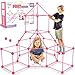spring flower SpringFlower Fort Building Kit for KidsSTEM Construction Toys Educational Gift for 4 5 6 7 8 9 10 11 12 Years Old Boys and GirlsUltimate Creative Set for Indoor Outdoors Activity200 PcsPink - Image 2