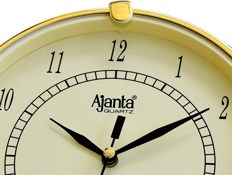 Ajanta Plastic Abstract Round Analog Wall Clock (18.8 Cm X 18.8 Cm X 3.5 Cm, Ivory) - Image 2