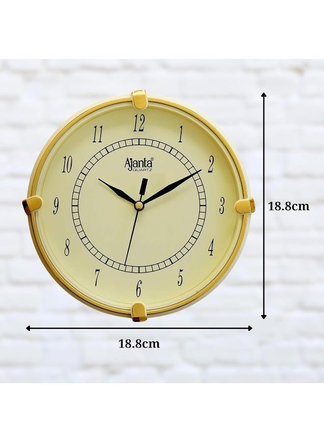 Ajanta Plastic Abstract Round Analog Wall Clock (18.8 Cm X 18.8 Cm X 3.5 Cm, Ivory) - Image 2