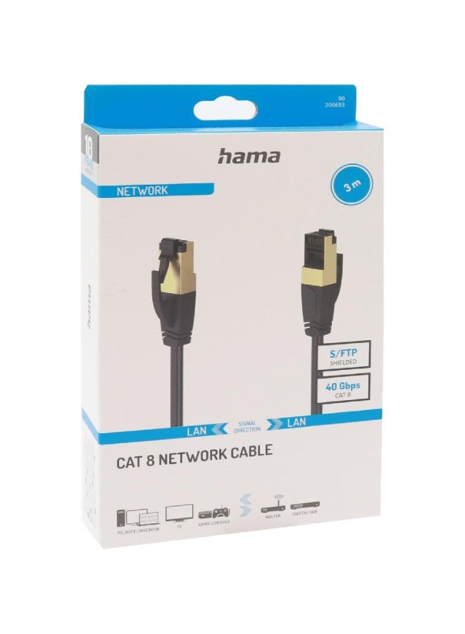 هاما كابل شبكة STP مطلي بالذهب من الفئة 8 RJ45 بطول 3.00 متر (9.84 قدم) - Image 2