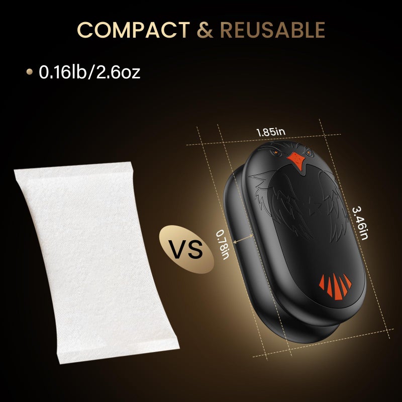 VTHW Magnetic Hand Warmers Rechargeable 2 Pack, Electric Hand Warmers with 24Hrs Long Heating, 2 in 1 Portable Handwarmers Cordless USB Pocket Hands Heater Outdoor Warm Gift for Hunting, Golf, Camping, Ski - Image 5