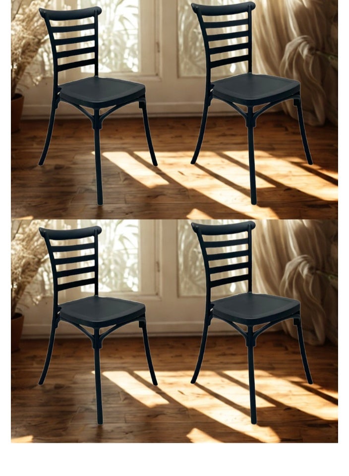 SMART HOME Set of 2 Fiber Chairs with Modern Design and Sturdy Legs - 45x45x80 cm | Durable Seat for Offices, Dining Rooms, Coffee Shops, Gardens, and Outdoor Lounges  - Image 4
