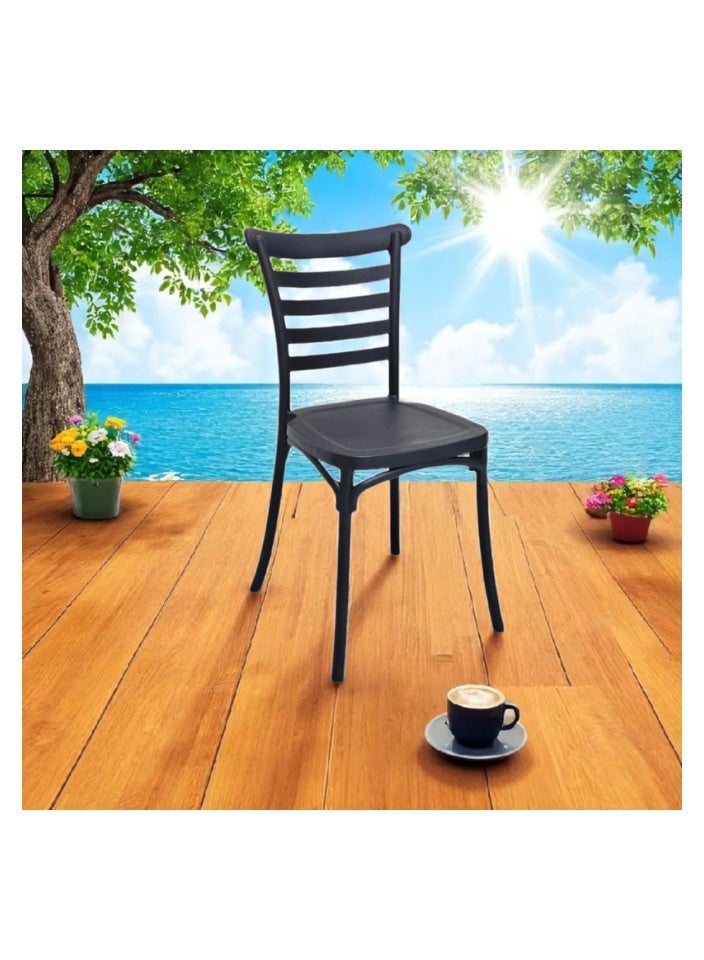 SMART HOME Set of 2 Fiber Chairs with Modern Design and Sturdy Legs - 45x45x80 cm | Durable Seat for Offices, Dining Rooms, Coffee Shops, Gardens, and Outdoor Lounges  - Image 2