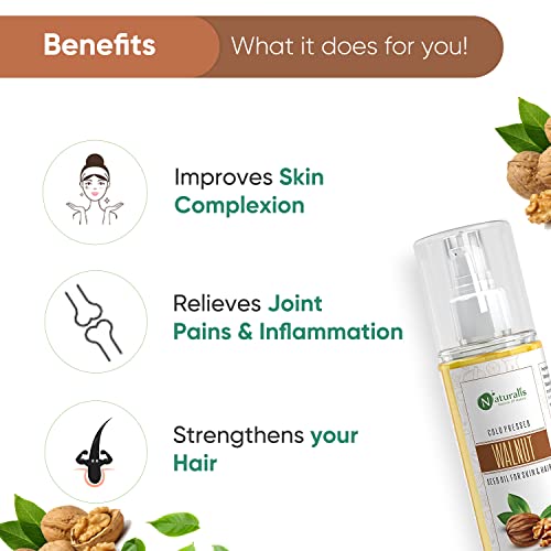Naturalis Essence Of Nature Cold Pressed Walnut Carrier Oil For Hair & Skin Care, 200Ml - Image 5