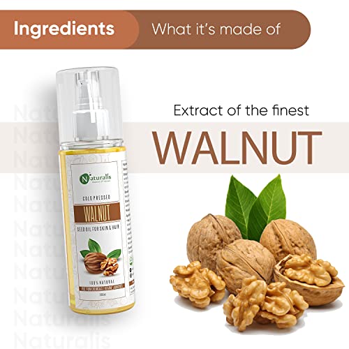Naturalis Essence Of Nature Cold Pressed Walnut Carrier Oil For Hair & Skin Care, 200Ml - Image 4