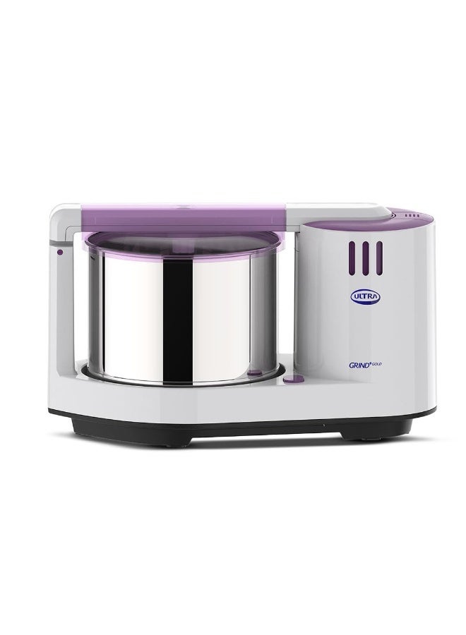 Ultra Grind+ Gold 2 Litre Table Top Wet Grinder - White | Fast Grinding Conical Stones, 150W Motor with 5 Years Warranty | AISI 304 Food-Grade SS Multi Utility Cylindrical Drum, Light Weight - Image 1