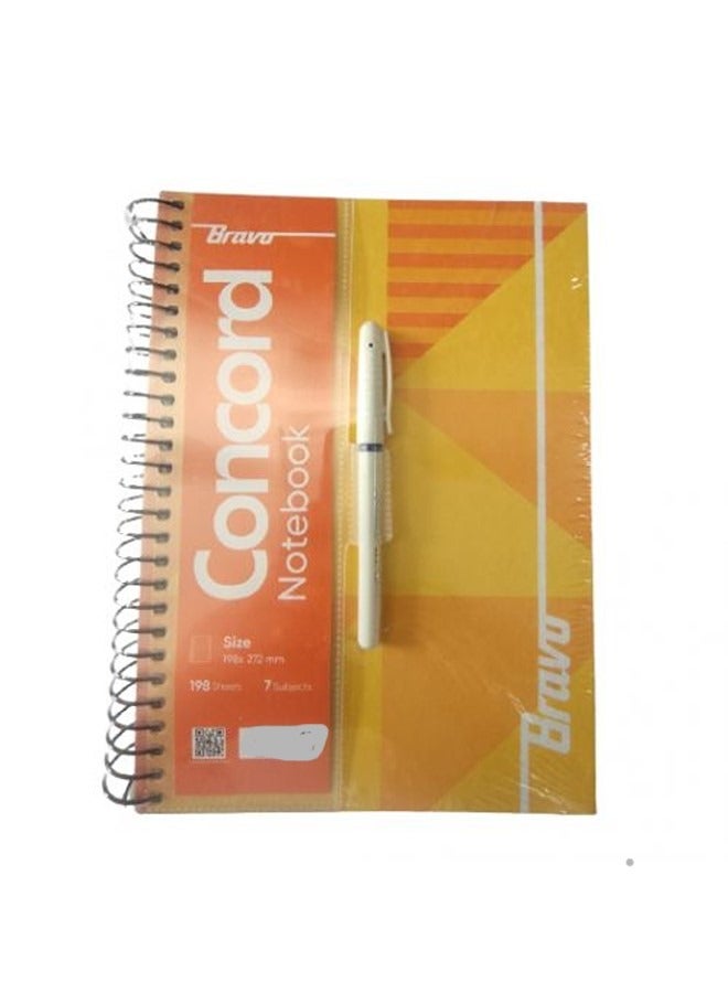 Concord notebook A4 198 sheets orange - 7 subjects