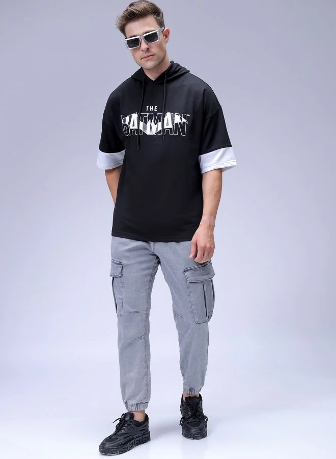 The Indian Garage Co Men Oversized Batman Overhead Hooded Sweatshirt