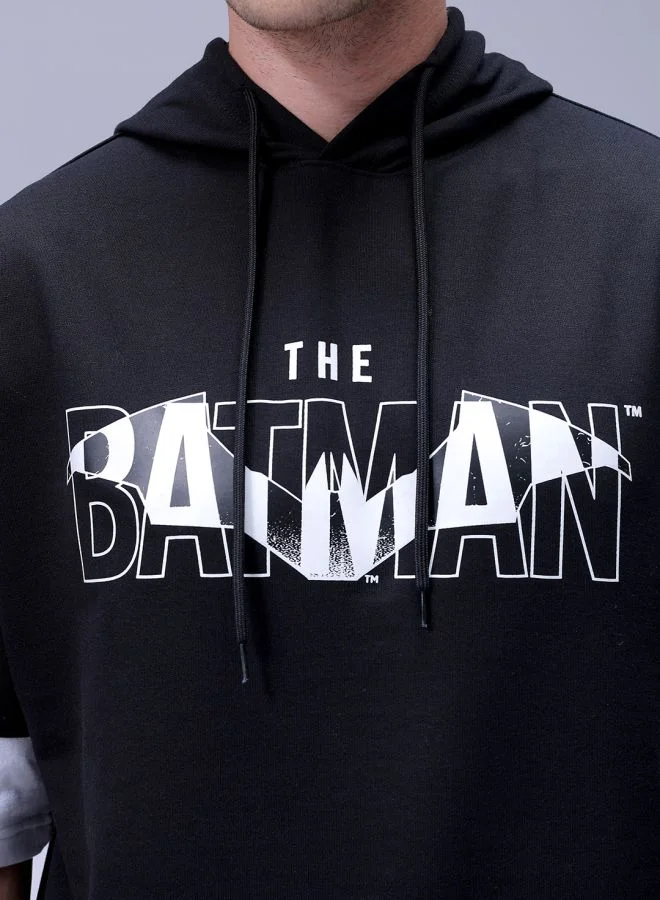 The Indian Garage Co Men Oversized Batman Overhead Hooded Sweatshirt