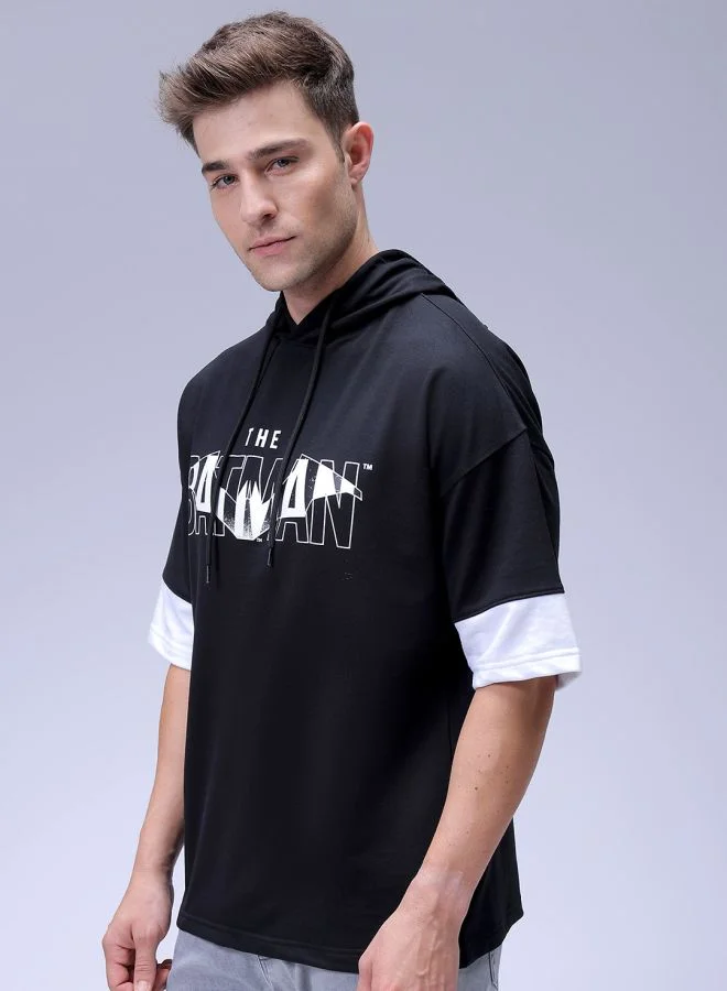 The Indian Garage Co Men Oversized Batman Overhead Hooded Sweatshirt