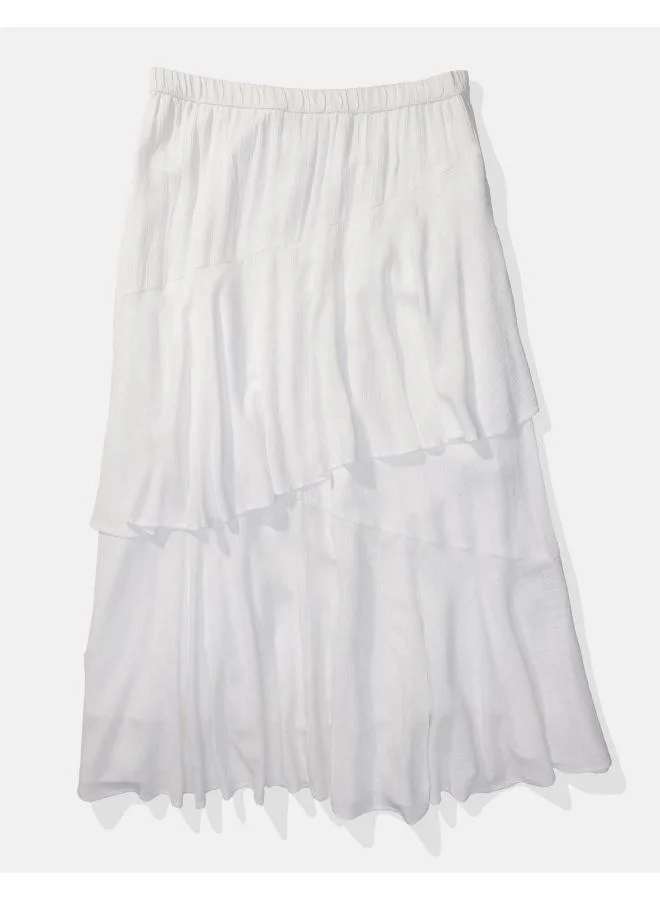 American Eagle High Waist Tiered Midi Skirt