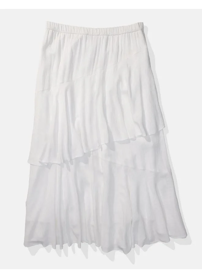 American Eagle High Waist Tiered Midi Skirt