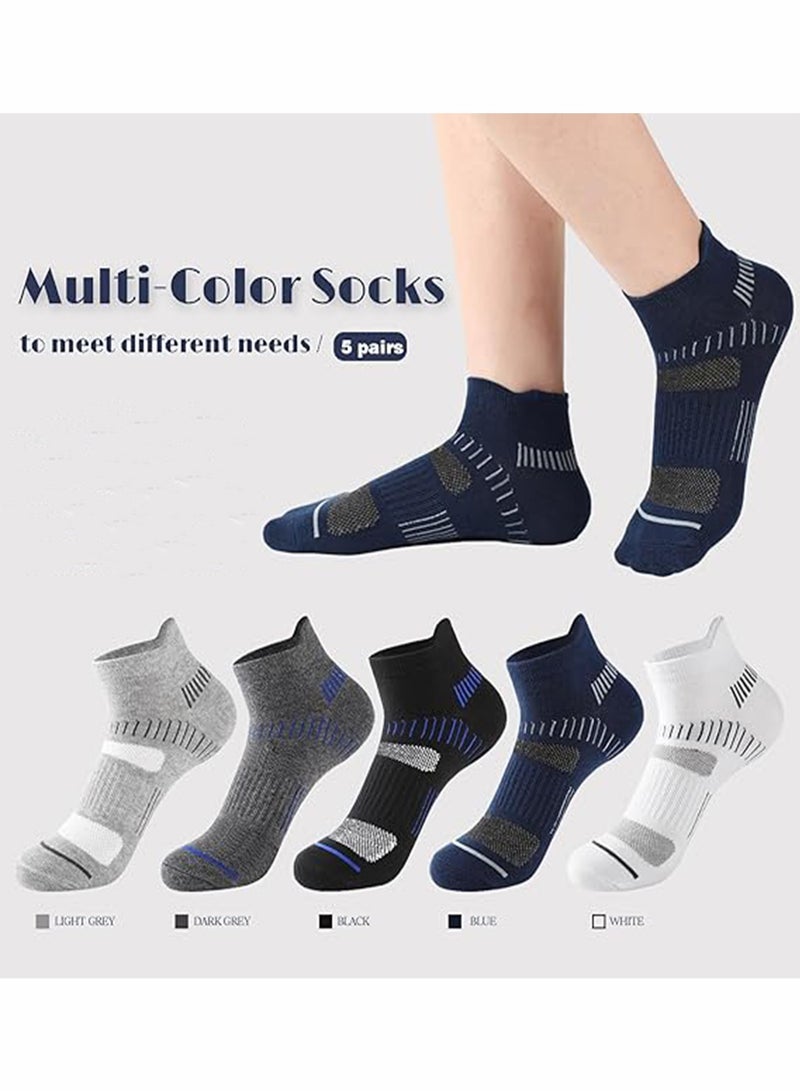 يوڠام 5 زوج من جوارب الرجال الرياضية، منخفضة القص، مضادة للرائحة، تمتص العرق، مريحة لجميع الفصول، مثالية للأنشطة، الجري والاستخدام اليومي - Image 3