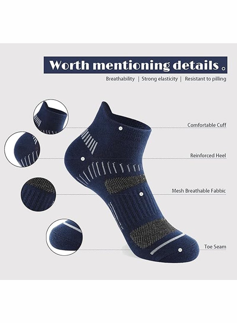 يوڠام 5 زوج من جوارب الرجال الرياضية، منخفضة القص، مضادة للرائحة، تمتص العرق، مريحة لجميع الفصول، مثالية للأنشطة، الجري والاستخدام اليومي - Image 4