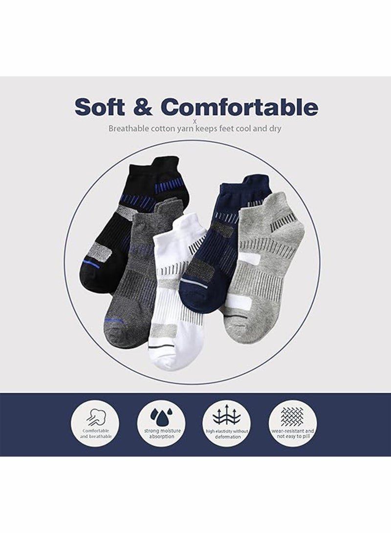 يوڠام 5 زوج من جوارب الرجال الرياضية، منخفضة القص، مضادة للرائحة، تمتص العرق، مريحة لجميع الفصول، مثالية للأنشطة، الجري والاستخدام اليومي - Image 5