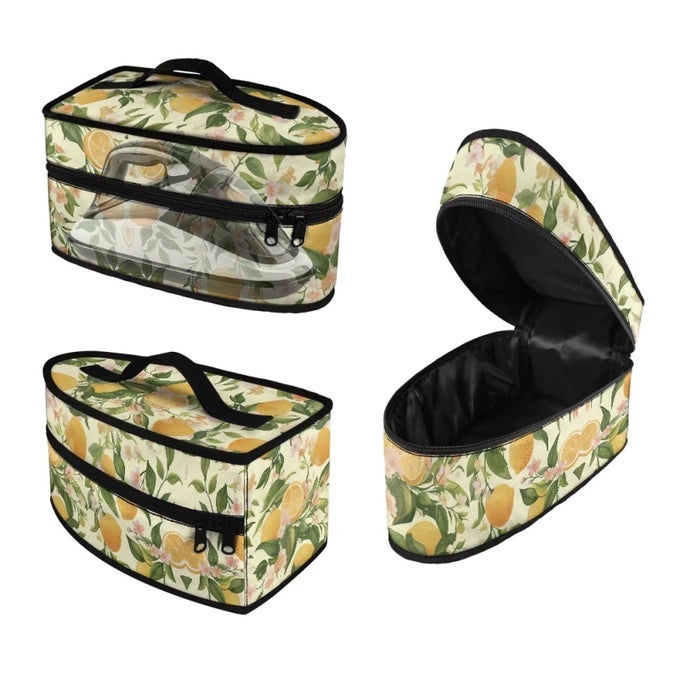 LEMON LEAVES IRON CARRYING STORAGE BAG IRON PORTABLE BAGS FOR TRAVEL UNIVERSAL FOR MOST IRON IRON PROTECTIVE COVER WITH ZIPPER CLOSUREDUSTPROOF EASY TO CARRY