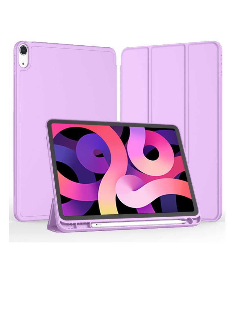 Case for iPad A16 2025 11th Generation 11 Inch/iPad 10th Generation 2022 10.9 Inch with Pencil Holder Durable PU Leather Flexible TPU Back Drop Resistant Protective Case Auto Wake/Sleep (purple )