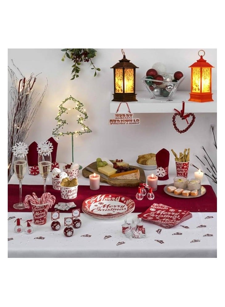 فانوس عيد الميلاد سانتا كلوز ديكور مع شموع ليد-برونز 13 * 5.5 سم - Image 3