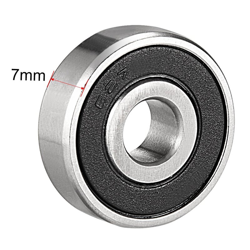 uxcell 627-2RS Deep Groove Ball Bearing Double Sealed 180027, 7mm x 22mm x 7mm Chrome Steel Bearings (Pack of 4) - Image 3
