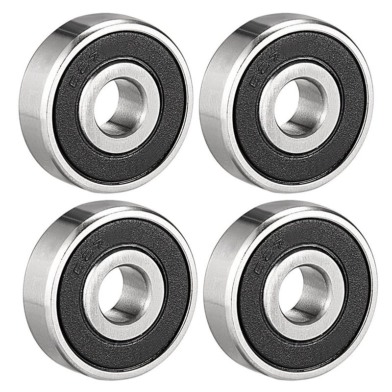 uxcell 627-2RS Deep Groove Ball Bearing Double Sealed 180027, 7mm x 22mm x 7mm Chrome Steel Bearings (Pack of 4) - Image 1
