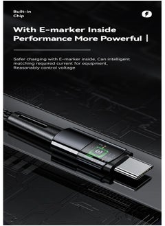 ESSAGER High quality braided cable C To C ,1 meter long, supports fast charging up to 240 watts, Black  - Image 5