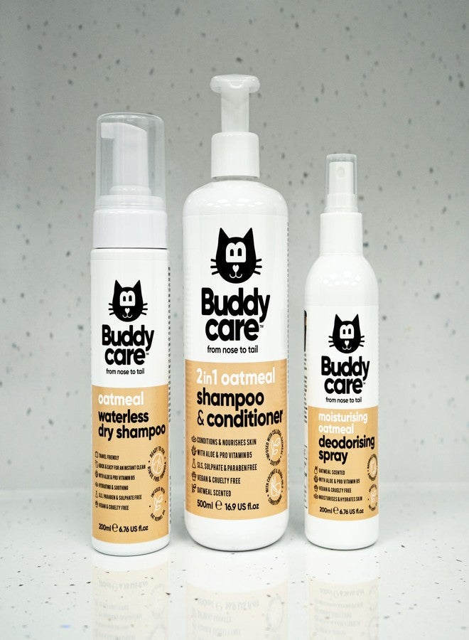 Buddycare شامبو جاف للقطط بدون ماء برائحة الشوفان - شامبو تنظيف عميق للقطط - برائحة الشوفان - مع خلاصة الصبار وفيتامين ب5 (5.75 أونصة) - Image 4