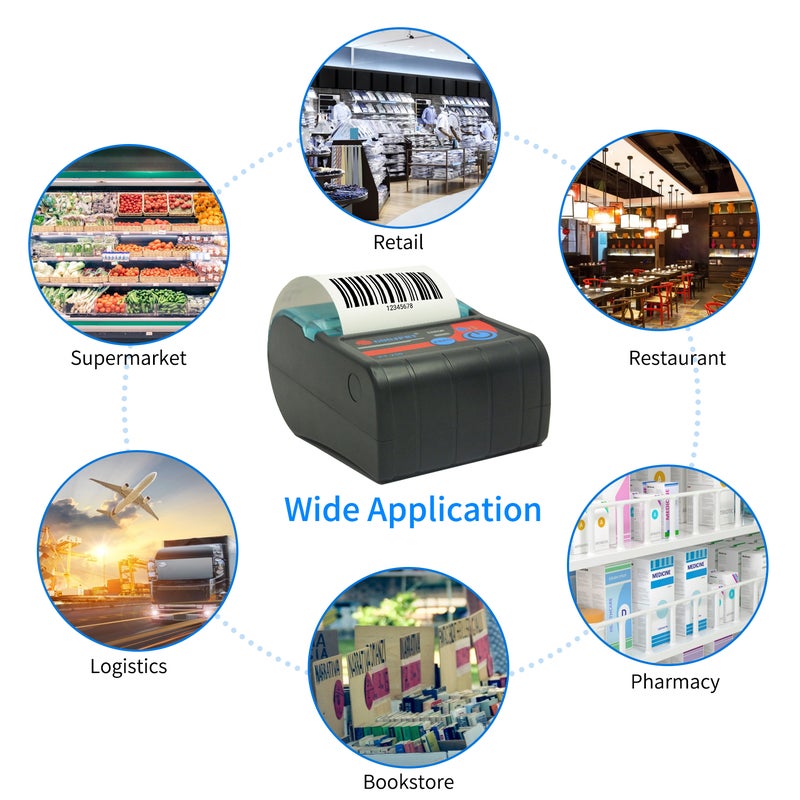 GOOJPRT 58mm Thermal Receipt Printer Portable Wireless Printer BT Connection Use with APP 1 Roll Paper Inside Compatible with Windows Android iOS for Supermarket Retail Restaurant - Image 2
