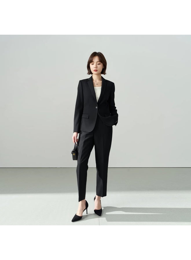 Lady Bird Miss Bird Lucky Series Black Professional Suit Set Women's Civil Service Interview Formal Commuter Elegant Blazer Set - Image 1