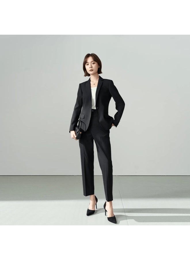 Lady Bird Miss Bird Lucky Series Black Professional Suit Set Women's Civil Service Interview Formal Commuter Elegant Blazer Set - Image 2
