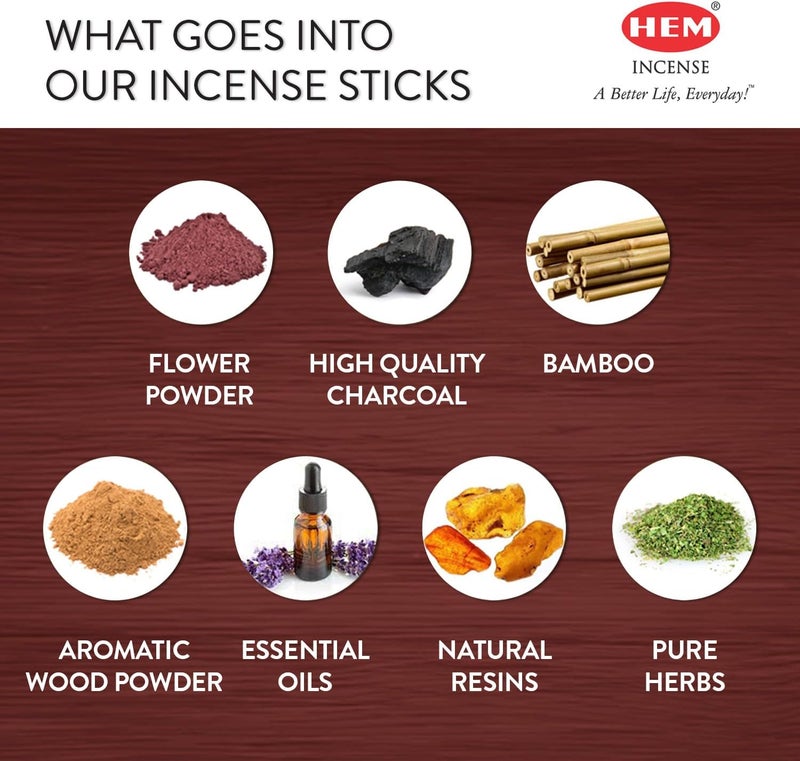 HEM Sandalwood Incense Sticks - Pack of 6 (120 Sticks) - 301g - Image 2