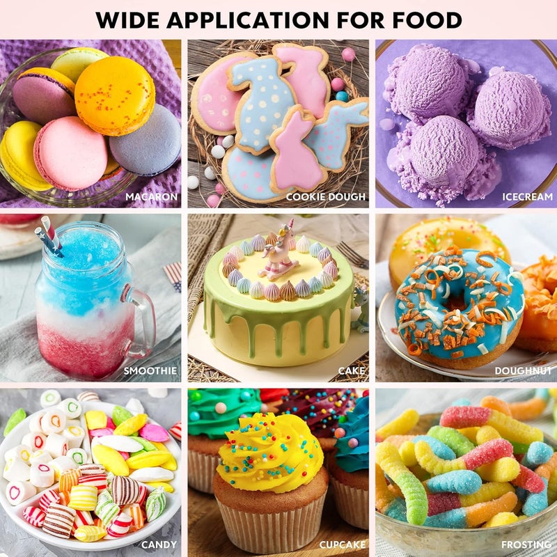 Cherrysea 12 Color Food Coloring Set - Vibrant Edible Liquid Dye for Baking, Cake Decorating, and Crafting - 0.35 Fl. oz (10 ml) Each - Image 2