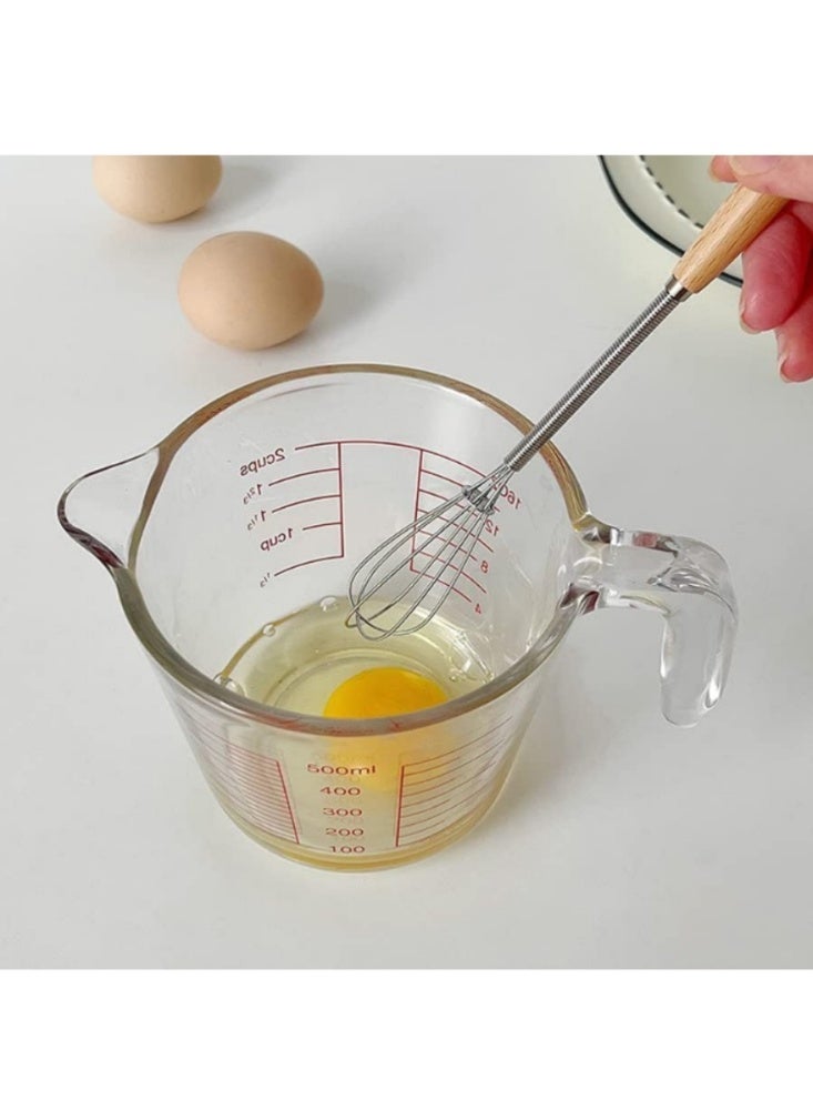 مضرب يدوي للبيض من الستانلس ستيل بمقبض خشب – 2 قطعة - Image 3