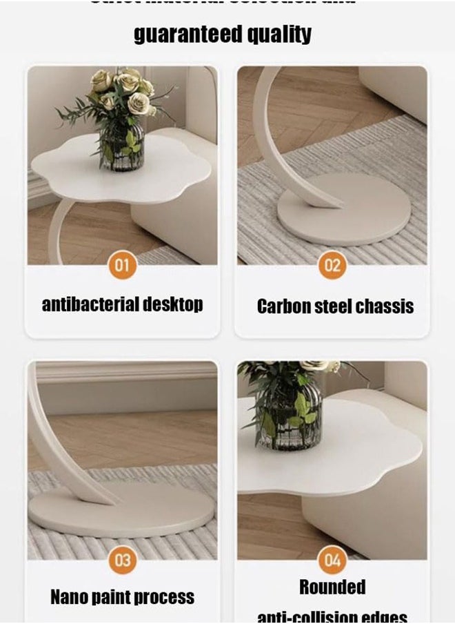 XiuWoo - Sturdy Cloud Flower Shaped C-Shaped Coffee Table Sofa Side Table End Table For Living Room Bedroom - Image 1