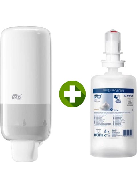 Torque 1 pc. Foam Soap Dispenser White 561500 + 1 Liter Foam Soap Premium Gift