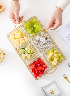 Haidue 6 Pcs Multipurpose Light Luxury Fruits and Snack Storage Bowls With Tray  - Image 2